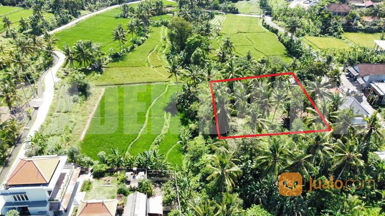 Sewa tanah view sawah sungai ubud