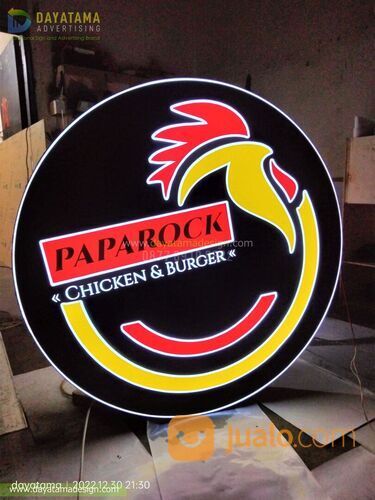 Papan Nama Toko Neon Box Bulat Akrilik