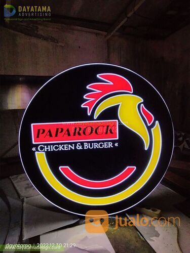 Papan Nama Toko Neon Box Bulat Akrilik