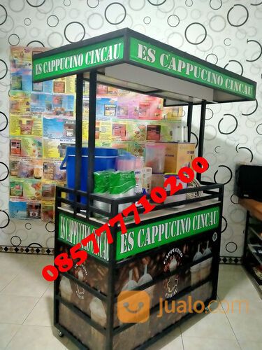 Paketan Usaha Es Cappucino Cincau Gerobak Besi