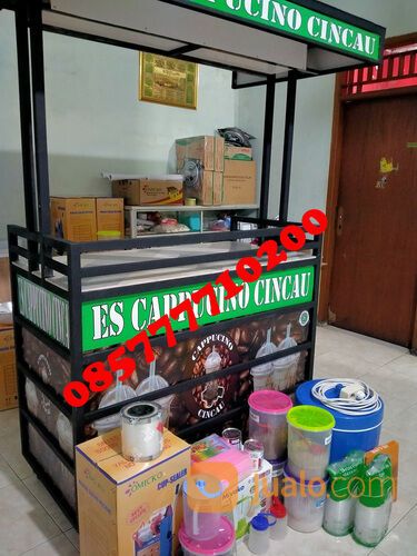 Paketan Usaha Es Cappucino Cincau Gerobak Besi