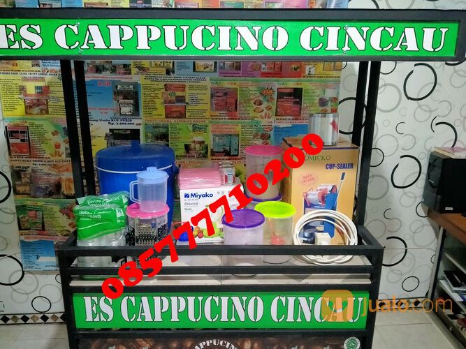 Paketan Usaha Es Cappucino Cincau Gerobak Besi