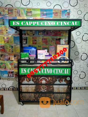 Paketan Usaha Es Cappucino Cincau Gerobak Besi