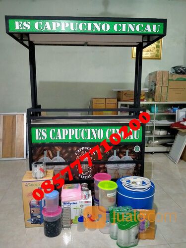 Paketan Usaha Es Cappucino Cincau Gerobak Besi