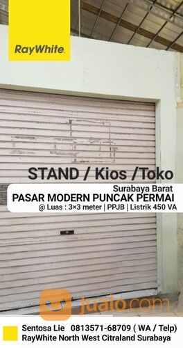 Kios Stan Pasar Modern Puncak Permai Surabaya Barat Strategis dekat Pakuwon Mall - Ready 4 unit