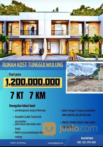 Rumah Kost murah lokasi jl arumba Tunggulwulung malang kota