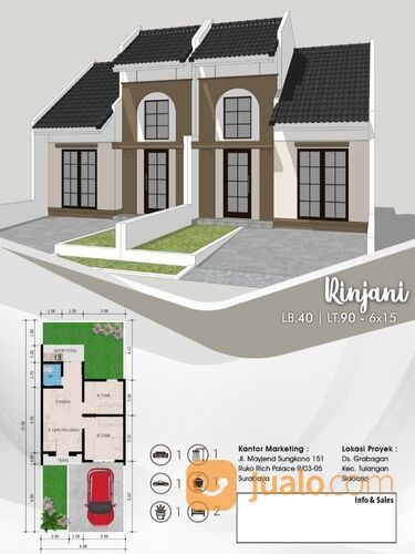 Rumah Sidoarjo wonoayu TANPA DP / DP 0. Perum TAS 8 Type RINJANI 40/90