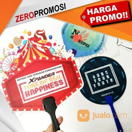 Kipas PVC Gagang Lurus Custom Logo Promosi