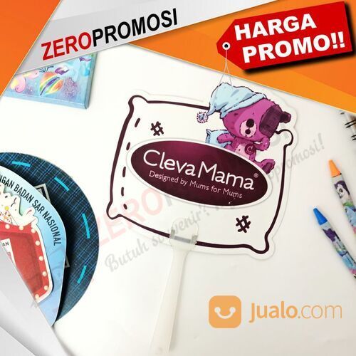 Kipas PVC Gagang Lurus Custom Logo Promosi