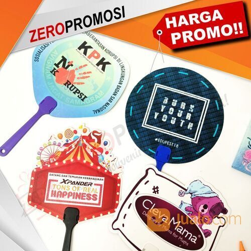 Kipas PVC Gagang Lurus Custom Logo Promosi