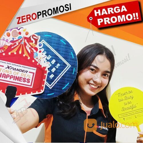 Kipas PVC Gagang Lurus Custom Logo Promosi