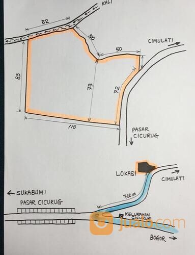 Tanah Dipinggir Jalan Taman Rekreasi Cimelati Cicurug Sukabumi