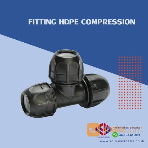 Fitting Sambungan Pipa HDPE Compression Smart Joint Equal Tee T 32mm atau 1 Inci