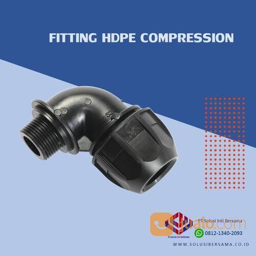 Fitting Sambungan Pipa HDPE Compression Smart Joint Elbow Male Sock Drat Luar 20mm atau 1/2 Inci