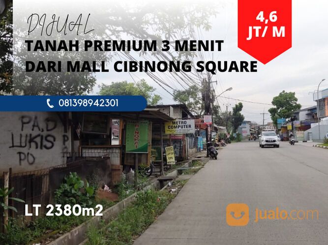 Tanah Premium Pinggir Jalan Raya Cikaret 3 Menit dari Mall Cibinong Square