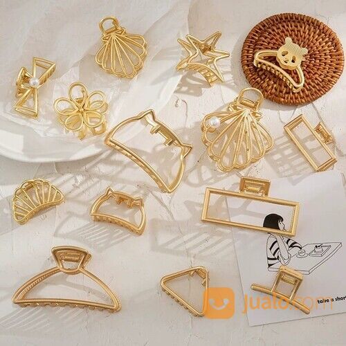 Jedai Rambut Aksesoris Jepitan Rambut Korea Style Hair Claw Metal