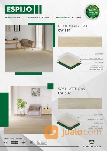 SPC FLOORING ESPIJO SPC ijo uk.18cm x 1,22m tebal 4mm