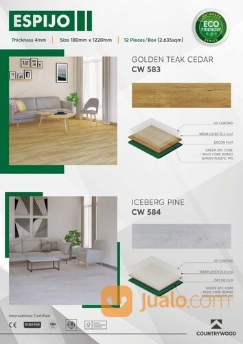 SPC FLOORING ESPIJO SPC ijo uk.18cm x 1,22m tebal 4mm