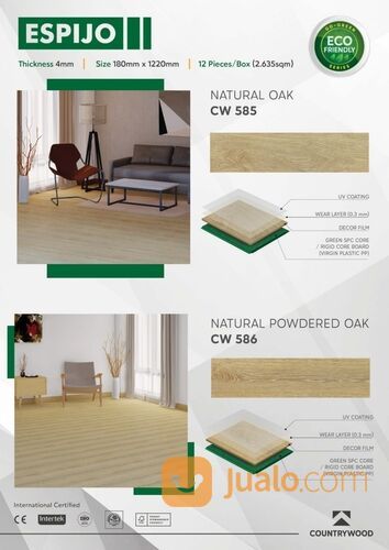 SPC FLOORING ESPIJO SPC ijo uk.18cm x 1,22m tebal 4mm