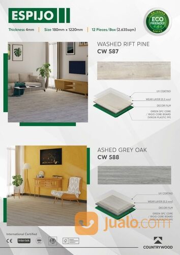 SPC FLOORING ESPIJO SPC ijo uk.18cm x 1,22m tebal 4mm