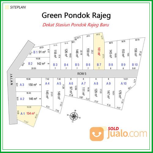 Tanah dekat Stasiun Pondok Rajeg Baru.SHM