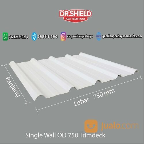 DR.Shield 0D 750 TRIMDECK - 5 Meter (Single Layer) - Atap UPVC