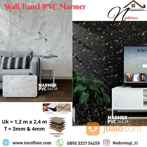 Panel Dekoratif Marmer 1,22m x 2,44m|Panel Marmer Dinding PVC 3 mm