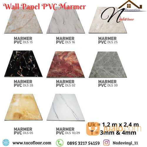 Panel Dekoratif Marmer 1,22m x 2,44m|Panel Marmer Dinding PVC 3 mm