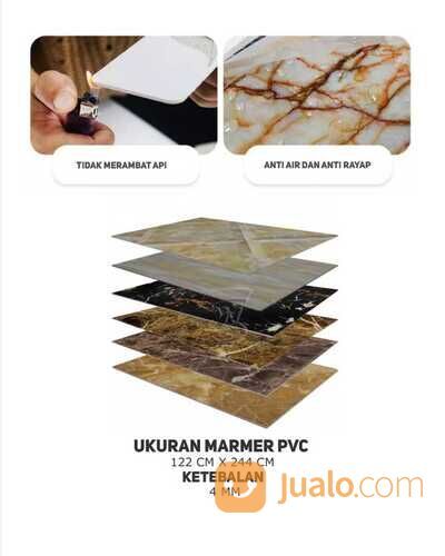 Panel Dekoratif Marmer 1,22m x 2,44m|Panel Marmer Dinding PVC 3 mm
