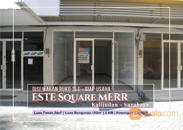 Ruko ESTE Square MERR, Surabaya 3Lt Siap Usaha