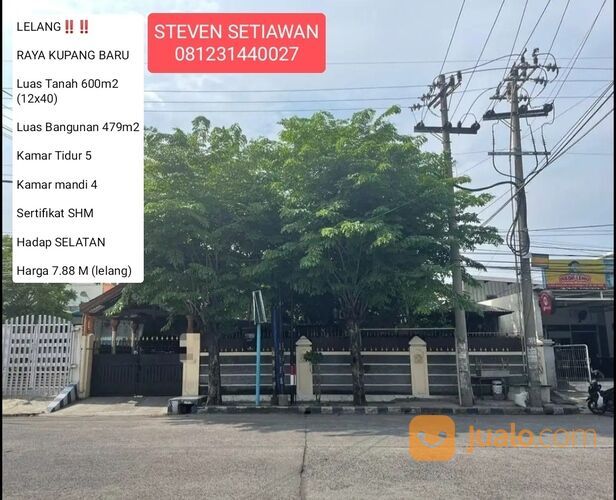 RUMAH LELANG DI RAYA KUPANG BARU dk pasar modern Darmo satelit Darmo permai