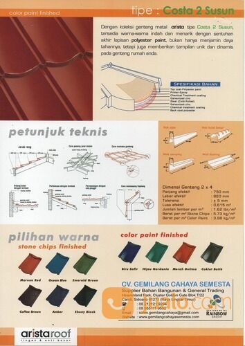 Genteng Metal Arista Roof Costa - Berpasir ( 0,40 mm )