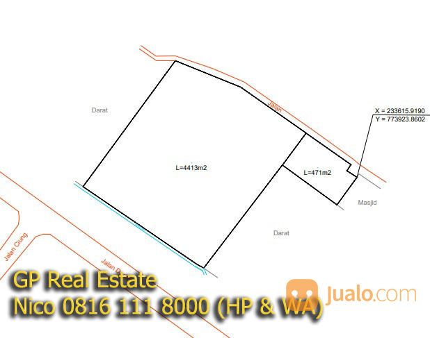 Tanah di Bogor jl Dadali Tanah Sereal luas 4.413 m2 jalan muat 2mobil n938