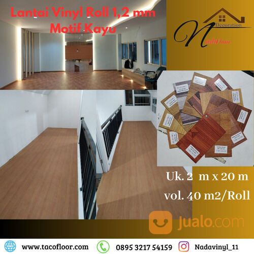 Lantai Vinyl Roll Motif Kayu Murah Goldway Tebal 1,2 mm