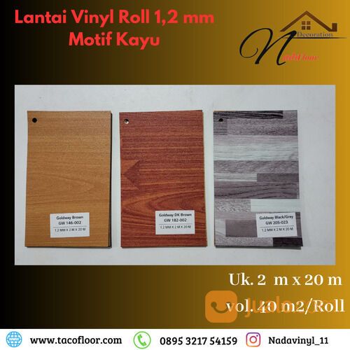 Lantai Vinyl Roll Motif Kayu Murah Goldway Tebal 1,2 mm