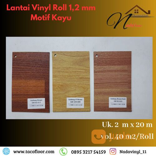 Lantai Vinyl Roll Motif Kayu Murah Goldway Tebal 1,2 mm