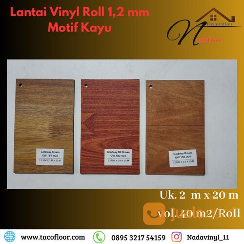 Lantai Vinyl Roll Motif Kayu Murah Goldway Tebal 1,2 mm