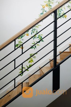 railing tangga handrail kayu