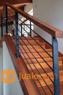 railing tangga handrail kayu