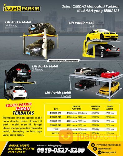 HIDROLIK LIFT PARKIR MOBIL 4 TIANG IKAME