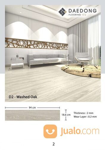 Lantai Vinyl Daedong tebal 2mm (1 box isi 3,32m2)