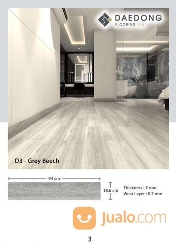 Lantai Vinyl Daedong tebal 2mm (1 box isi 3,32m2)