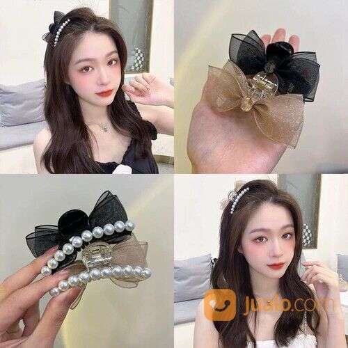 Jepit Rambut Wanita Permata Pita Gaya Korea Jepitan Mini Permata Pita