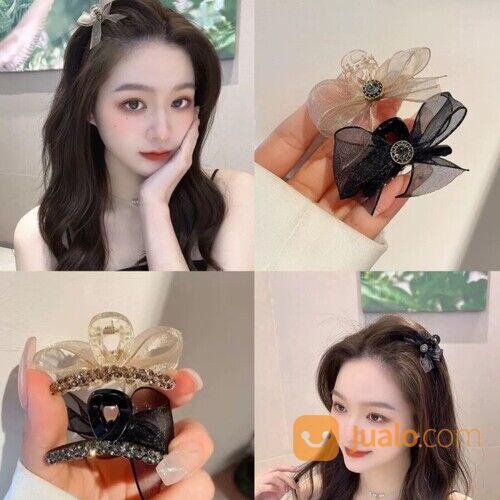 Jepit Rambut Wanita Permata Pita Gaya Korea Jepitan Mini Permata Pita