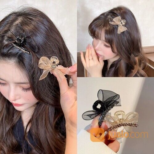 Jepit Rambut Wanita Permata Pita Gaya Korea Jepitan Mini Permata Pita