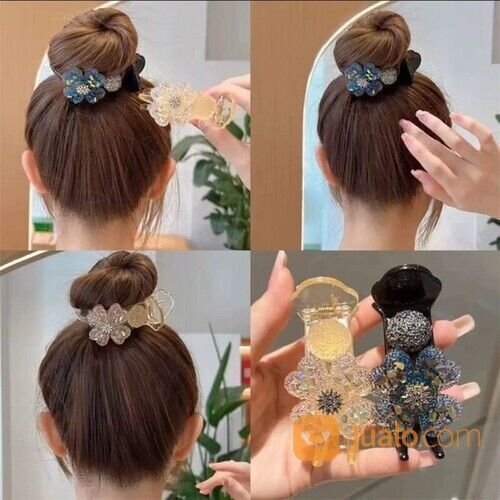Jepit Rambut Capit Bunga Berlian Gaya Korea Aksesoris Jepitan Jedai