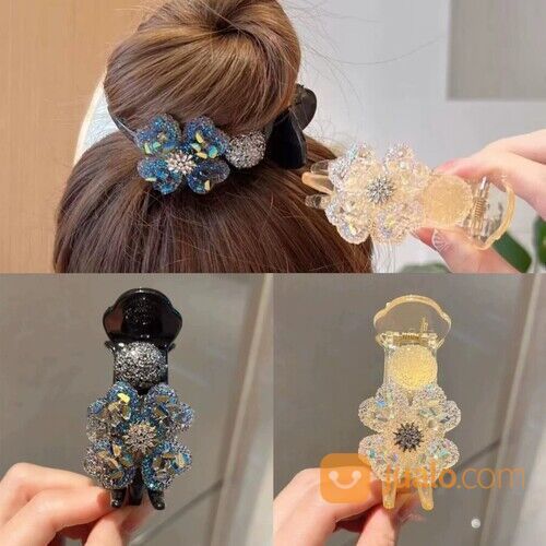 Jepit Rambut Capit Bunga Berlian Gaya Korea Aksesoris Jepitan Jedai