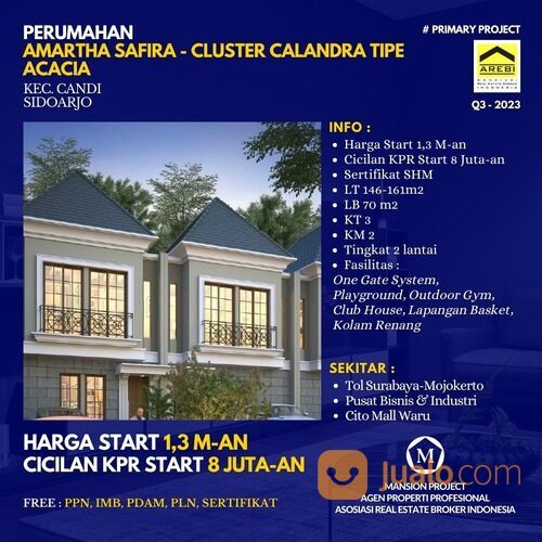 Rumah Baru Amartha Safira Acacia Sidoarjo start 1,3Man SHM