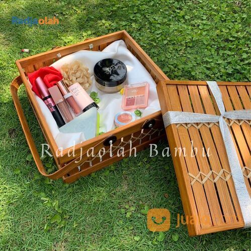 Kerajinan Bambu | Kotak Hampers Bambu | Kotak Packaging Parcel/Catering Bambu Plitur