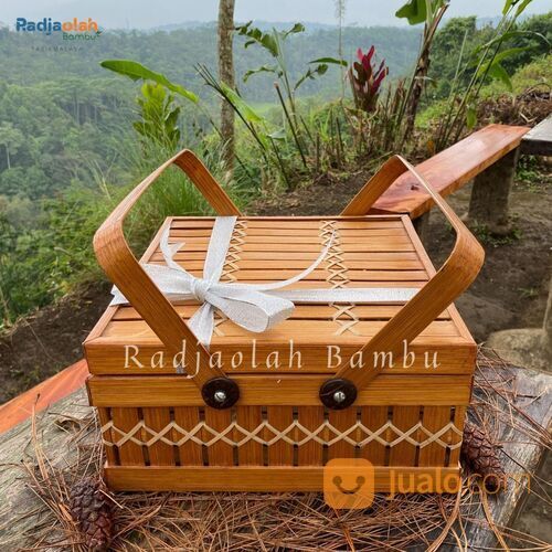 Kerajinan Bambu | Kotak Hampers Bambu | Kotak Packaging Parcel/Catering Bambu Plitur